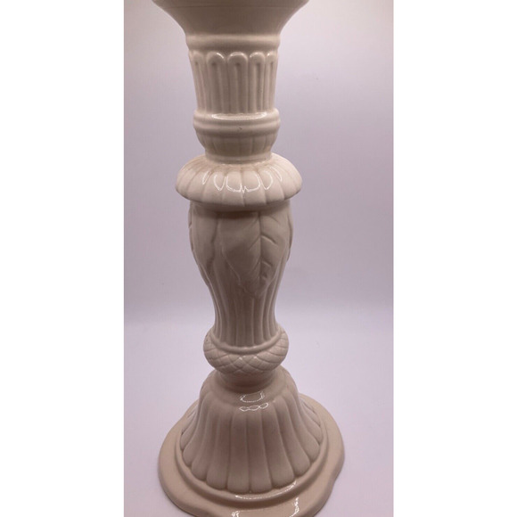 Decma Cream Ware II Candlestick 10" Tall Ivory Vintage ABRIGADA PORTUGAL Holiday - Picture 5 of 5